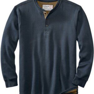 NWT Navy Men's Tough As Buck Double Layer Thermal Henley by Legendary Whitetails